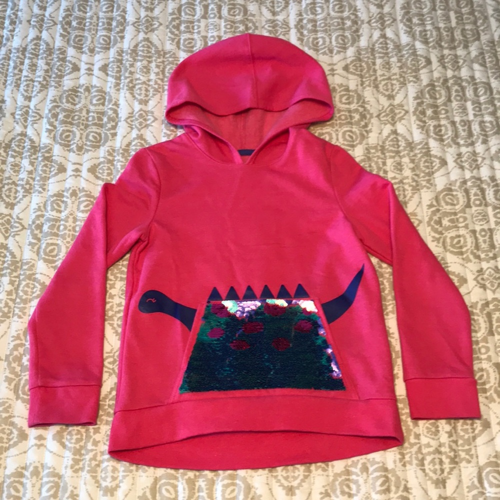 Pink Flip Sequin Dinosaur Hoodie